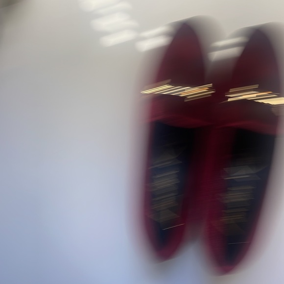 Burgundy Velvet Horsebit Loafers,slip on, slides,flats, size 7,New in Box - Picture 6 of 11